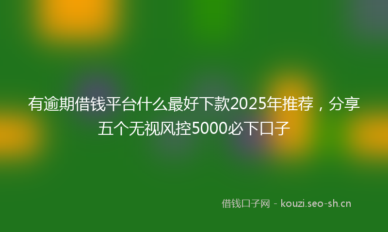 有逾期借钱平台什么最好下款2025年推荐，分享五个无视风控5000必下口子