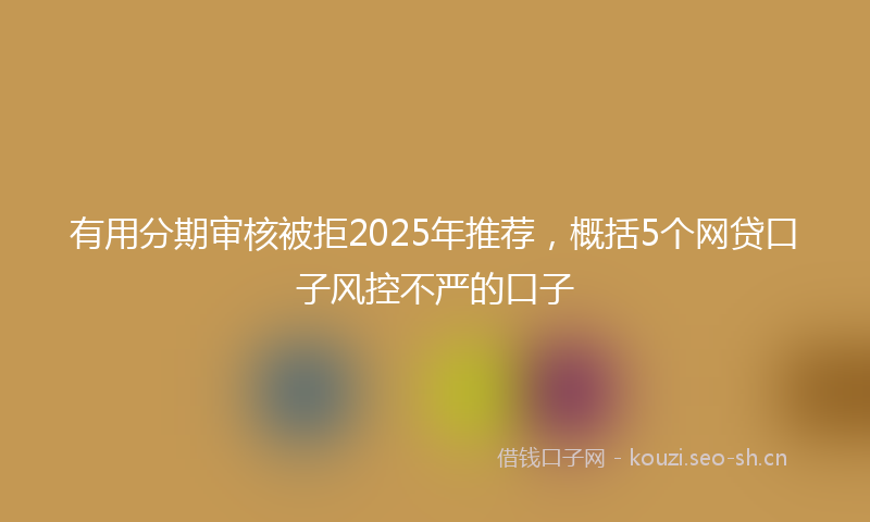 有用分期审核被拒2025年推荐，概括5个网贷口子风控不严的口子