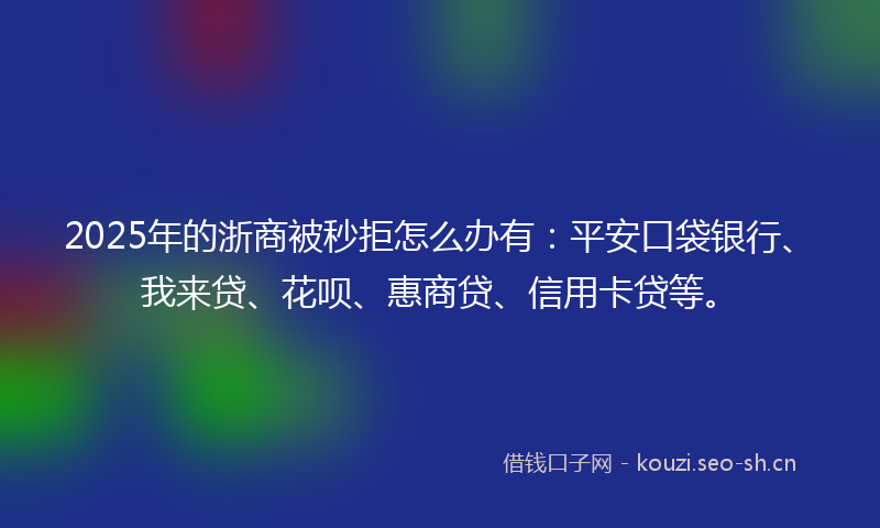 2025年的浙商被秒拒怎么办有：平安口袋银行、我来贷、花呗、惠商贷、信用卡贷等。