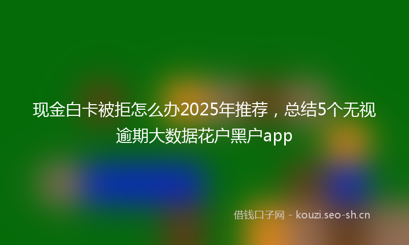 现金白卡被拒怎么办2025年推荐，总结5个无视逾期大数据花户黑户app
