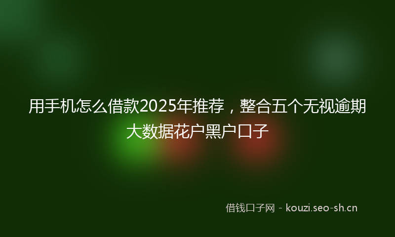 用手机怎么借款2025年推荐，整合五个无视逾期大数据花户黑户口子