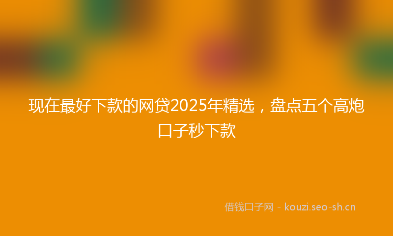 现在最好下款的网贷2025年精选，盘点五个高炮口子秒下款