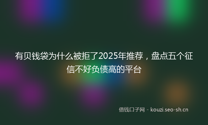 有贝钱袋为什么被拒了2025年推荐，盘点五个征信不好负债高的平台