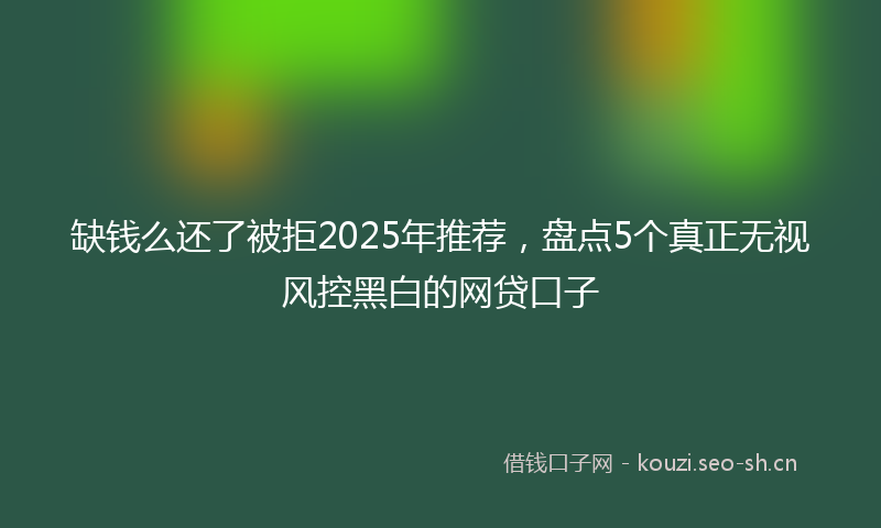 缺钱么还了被拒2025年推荐，盘点5个真正无视风控黑白的网贷口子