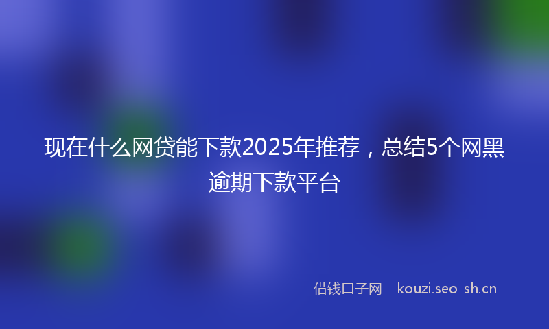 现在什么网贷能下款2025年推荐，总结5个网黑逾期下款平台