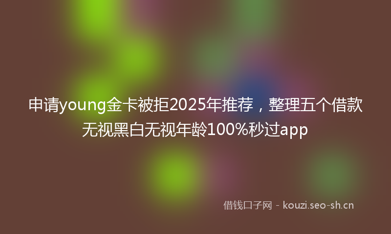 申请young金卡被拒2025年推荐，整理五个借款无视黑白无视年龄100%秒过app
