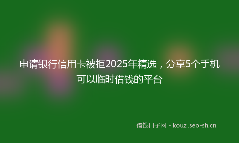 申请银行信用卡被拒2025年精选，分享5个手机可以临时借钱的平台