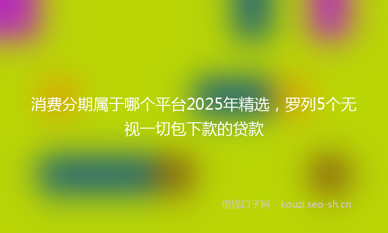 消费分期属于哪个平台2025年精选，罗列5个无视一切包下款的贷款