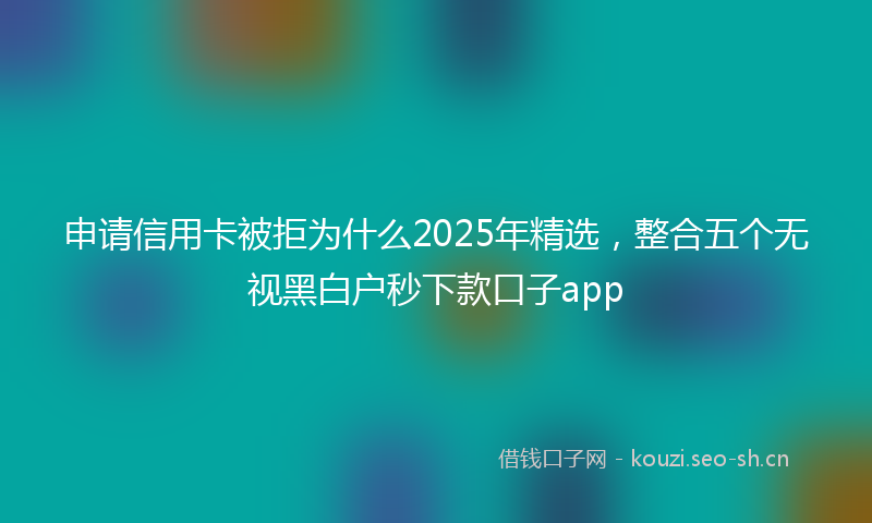 申请信用卡被拒为什么2025年精选，整合五个无视黑白户秒下款口子app