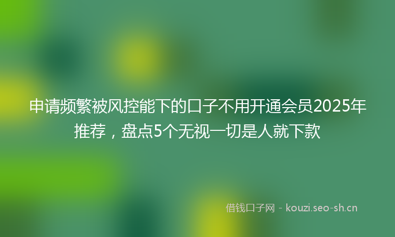 申请频繁被风控能下的口子不用开通会员2025年推荐，盘点5个无视一切是人就下款
