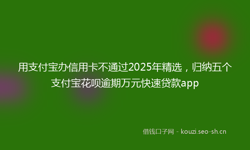 用支付宝办信用卡不通过2025年精选，归纳五个支付宝花呗逾期万元快速贷款app