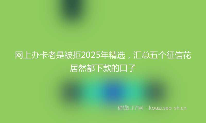 网上办卡老是被拒2025年精选，汇总五个征信花居然都下款的口子