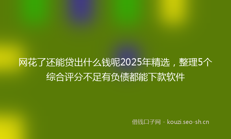 网花了还能贷出什么钱呢2025年精选，整理5个综合评分不足有负债都能下款软件
