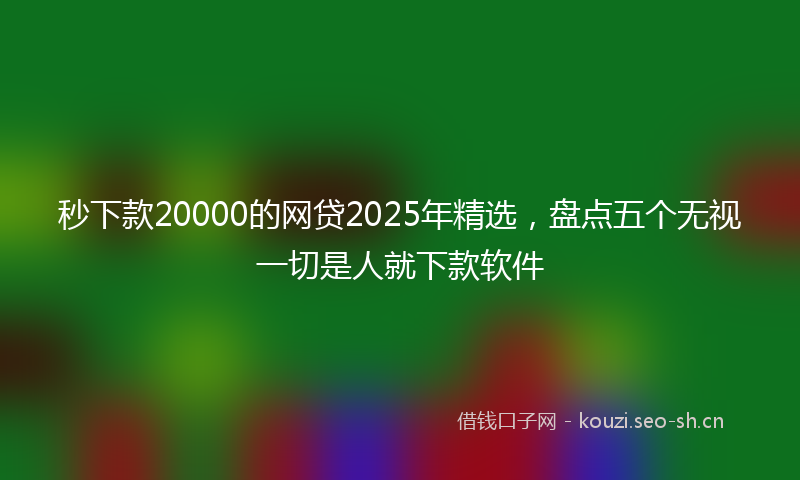 秒下款20000的网贷2025年精选，盘点五个无视一切是人就下款软件