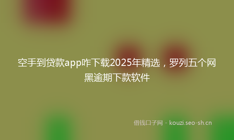 空手到贷款app咋下载2025年精选，罗列五个网黑逾期下款软件