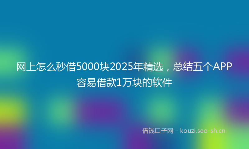 网上怎么秒借5000块2025年精选，总结五个APP容易借款1万块的软件