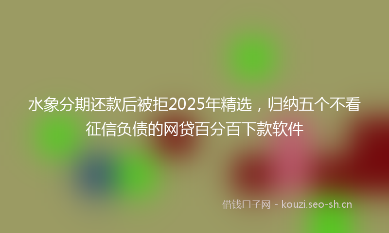 水象分期还款后被拒2025年精选，归纳五个不看征信负债的网贷百分百下款软件