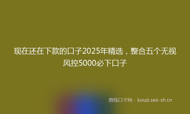 现在还在下款的口子2025年精选，整合五个无视风控5000必下口子