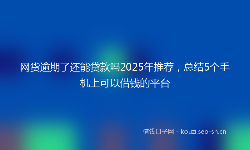 网货逾期了还能贷款吗2025年推荐，总结5个手机上可以借钱的平台