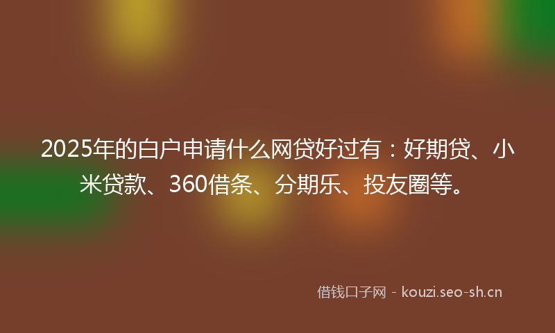 2025年的白户申请什么网贷好过有：好期贷、小米贷款、360借条、分期乐、投友圈等。