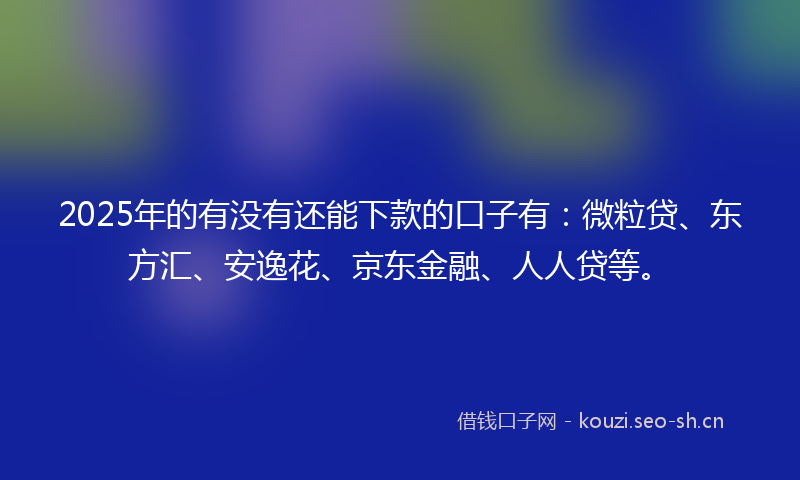 2025年的有没有还能下款的口子有：微粒贷、东方汇、安逸花、京东金融、人人贷等。