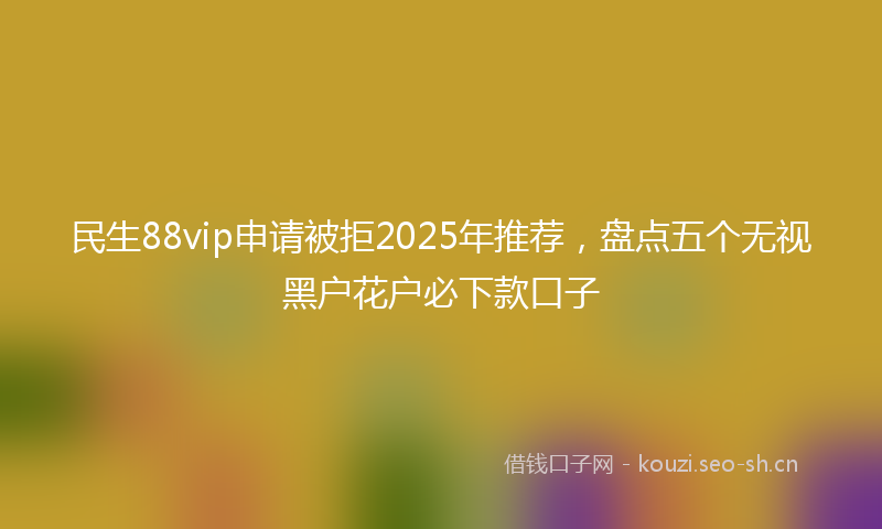 民生88vip申请被拒2025年推荐，盘点五个无视黑户花户必下款口子