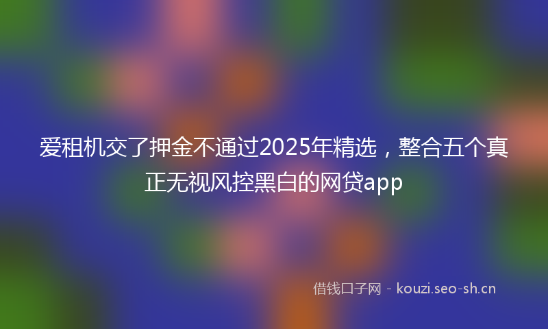 爱租机交了押金不通过2025年精选，整合五个真正无视风控黑白的网贷app
