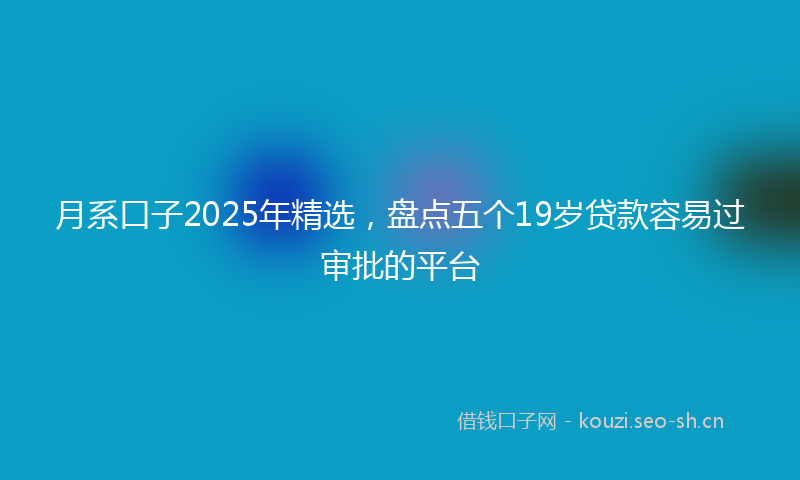 月系口子2025年精选，盘点五个19岁贷款容易过审批的平台