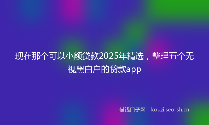 现在那个可以小额贷款2025年精选，整理五个无视黑白户的贷款app