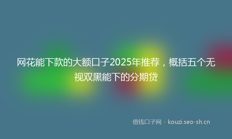 网花能下款的大额口子2025年推荐，概括五个无视双黑能下的分期贷