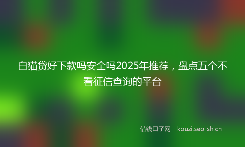 白猫贷好下款吗安全吗2025年推荐，盘点五个不看征信查询的平台