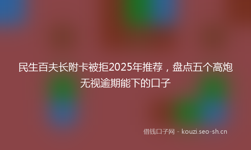 民生百夫长附卡被拒2025年推荐，盘点五个高炮无视逾期能下的口子
