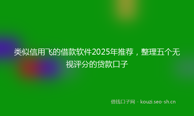 类似信用飞的借款软件2025年推荐，整理五个无视评分的贷款口子