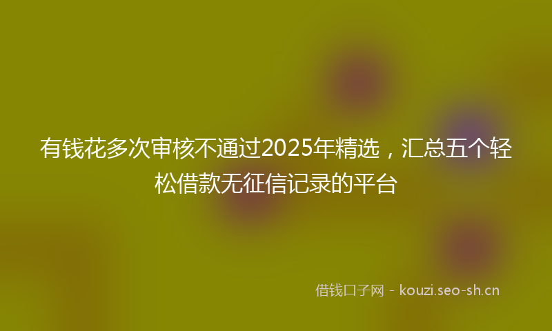 有钱花多次审核不通过2025年精选，汇总五个轻松借款无征信记录的平台