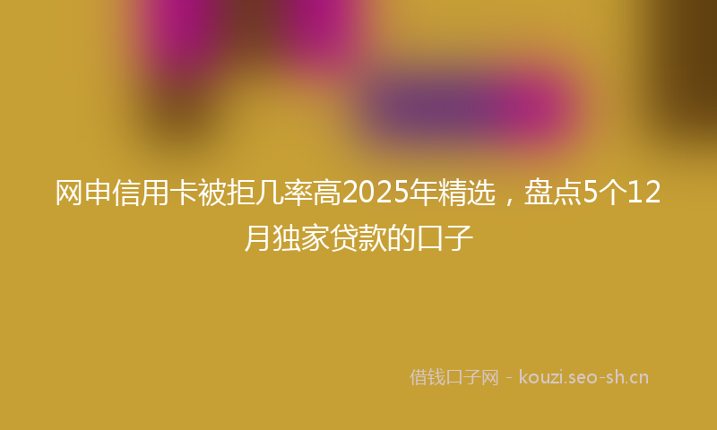 网申信用卡被拒几率高2025年精选，盘点5个12月独家贷款的口子