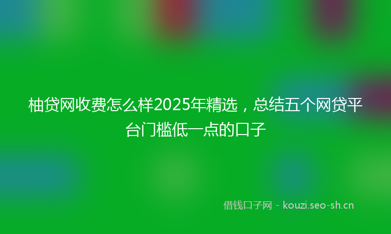 柚贷网收费怎么样2025年精选，总结五个网贷平台门槛低一点的口子