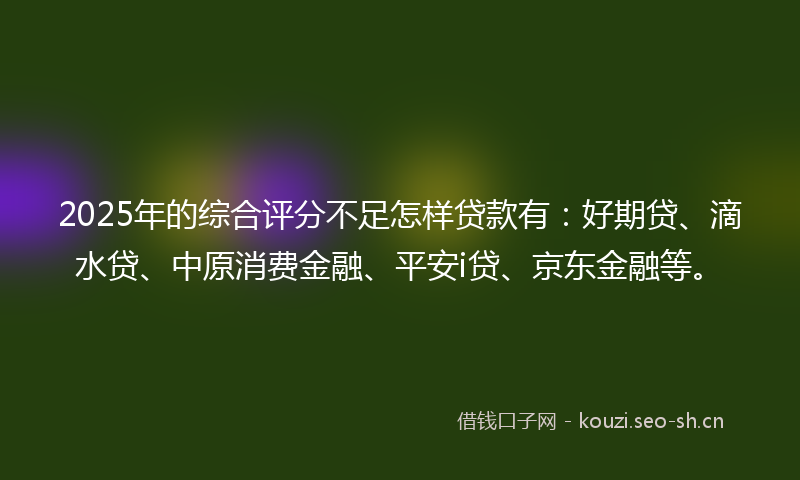 2025年的综合评分不足怎样贷款有：好期贷、滴水贷、中原消费金融、平安i贷、京东金融等。
