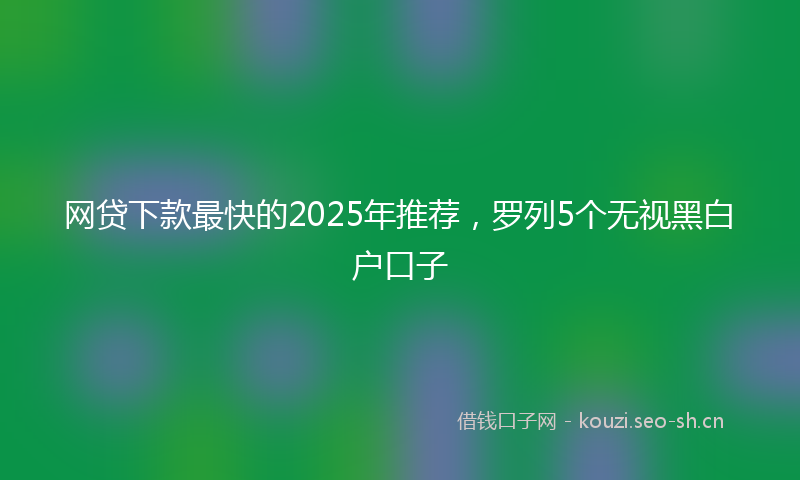 网贷下款最快的2025年推荐，罗列5个无视黑白户口子