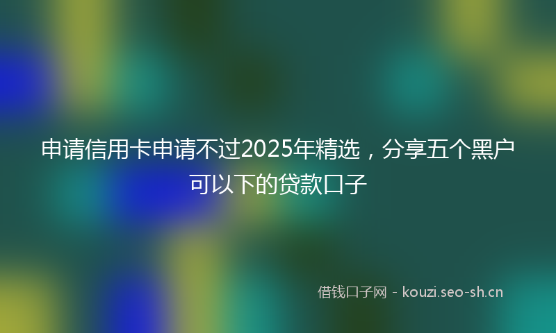 申请信用卡申请不过2025年精选，分享五个黑户可以下的贷款口子