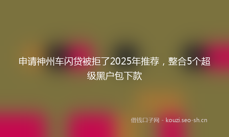 申请神州车闪贷被拒了2025年推荐，整合5个超级黑户包下款