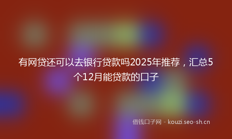 有网贷还可以去银行贷款吗2025年推荐，汇总5个12月能贷款的口子