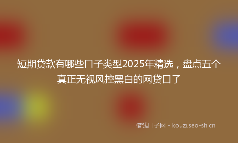 短期贷款有哪些口子类型2025年精选，盘点五个真正无视风控黑白的网贷口子