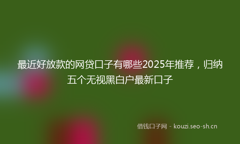 最近好放款的网贷口子有哪些2025年推荐，归纳五个无视黑白户最新口子