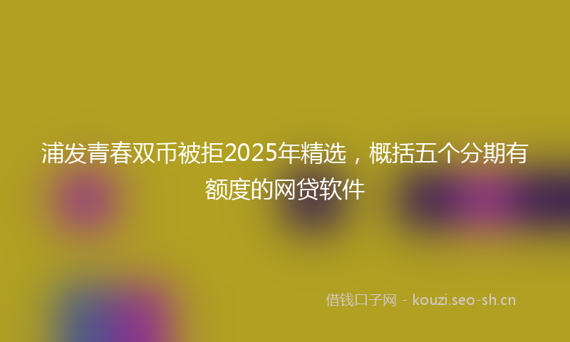 浦发青春双币被拒2025年精选，概括五个分期有额度的网贷软件