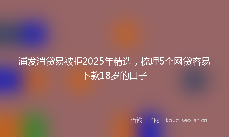 浦发消贷易被拒2025年精选，梳理5个网贷容易下款18岁的口子