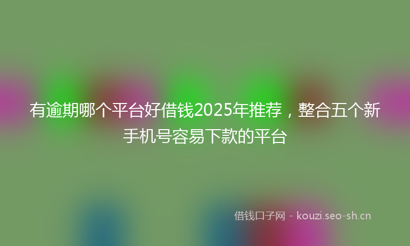 有逾期哪个平台好借钱2025年推荐，整合五个新手机号容易下款的平台