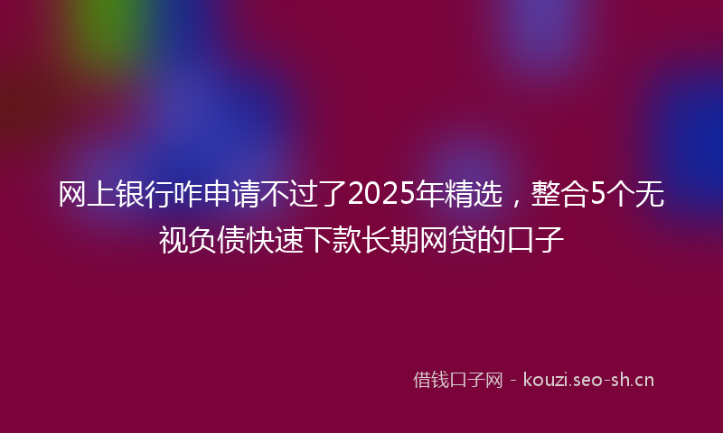 网上银行咋申请不过了2025年精选，整合5个无视负债快速下款长期网贷的口子