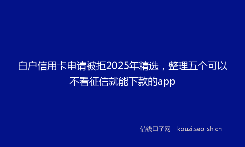 白户信用卡申请被拒2025年精选，整理五个可以不看征信就能下款的app