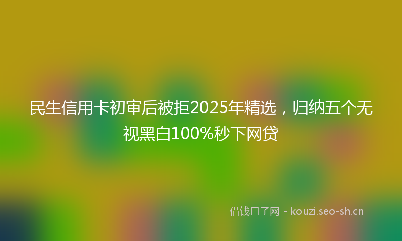 民生信用卡初审后被拒2025年精选，归纳五个无视黑白100%秒下网贷