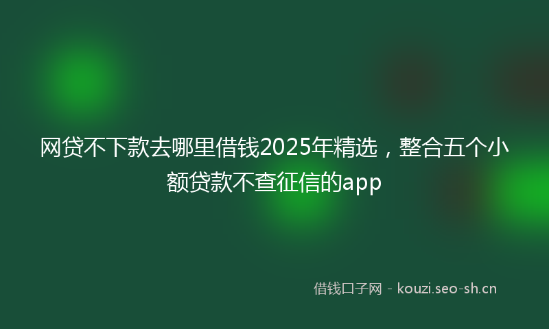 网贷不下款去哪里借钱2025年精选，整合五个小额贷款不查征信的app